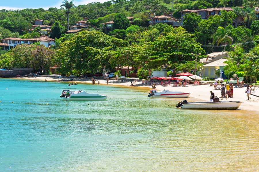 Búzios: Catamaran Boat Tour - First water stop at João Fernandes and Parque dos Corais (Coral Park)