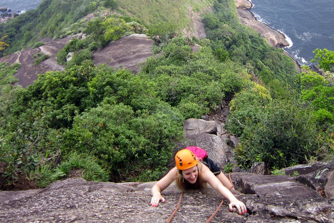 Climb to the Top of Sugarloaf Mountain - The halfway moment: a short 15 meter rope-and-harness pitch