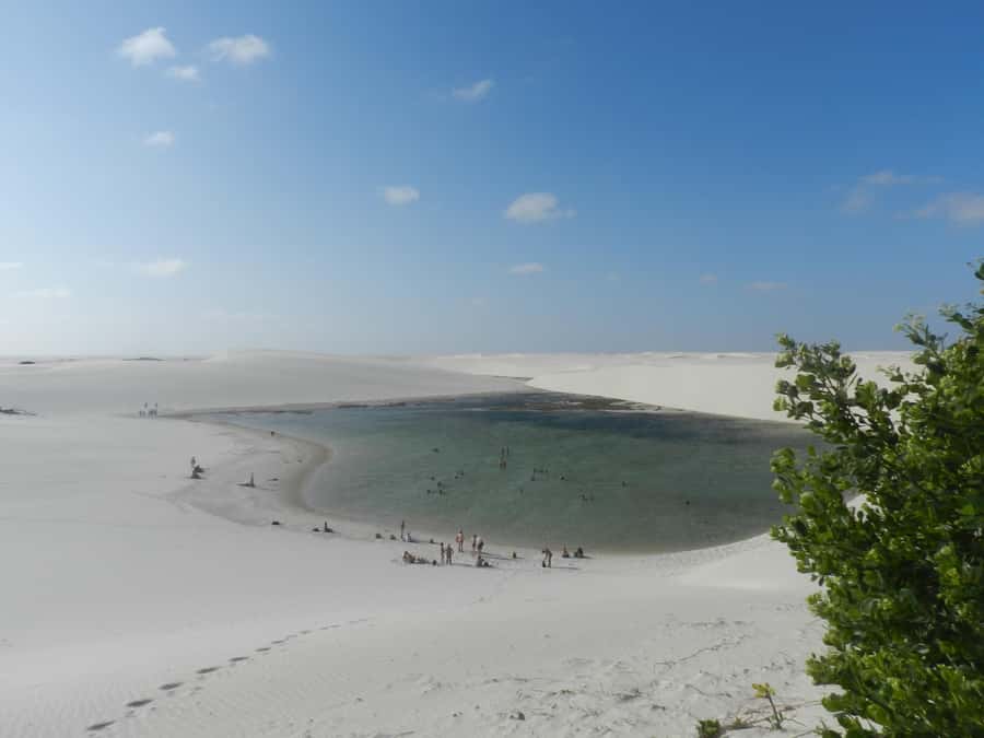 Half-day excursion to Lagoa Azul in the Lencois Maranhenses - Crossing Rio Preguisa by ferry: short, scenic, and part of the route