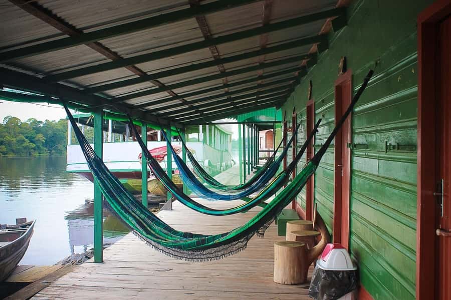 Manaus: Multi-Day Amazon Trip at Tapiri Floating Lodge - Day 1: Canoe dolphin and bird watching, piranha fishing, and a caiman night