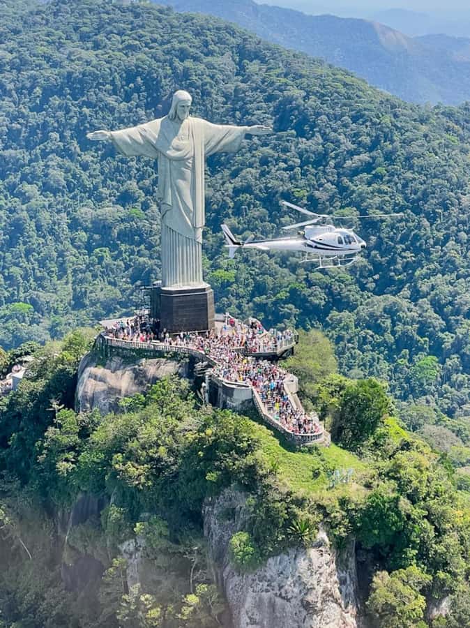 Rio de Janeiro: Helicopter Flight Christ the Redeemer 30 min - The “Rio postcard” band: Ipanema, Arpoador, Copacabana, and Copacabana Fort
