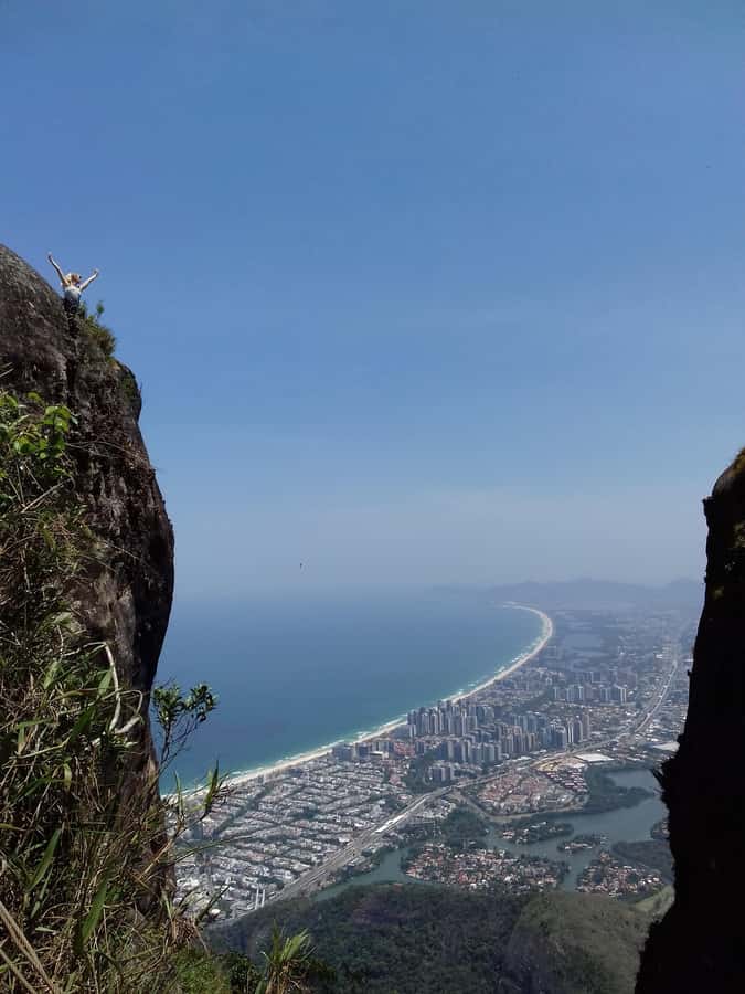 Rio de Janeiro: Pedra da Gavea Adventure Hike - Near the top: the short 15 m hand-climb with safety gear